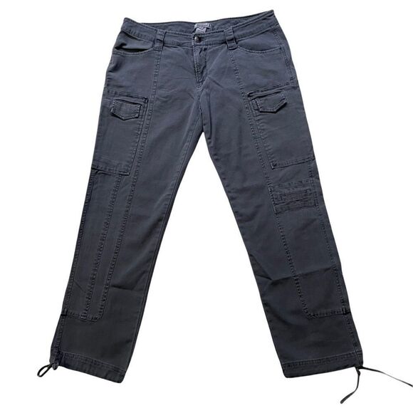 Sundance Womens Charcoal Gray Utility Cargo Pants drawcord hem Cotton‎ blend sz4 - Picture 1 of 8